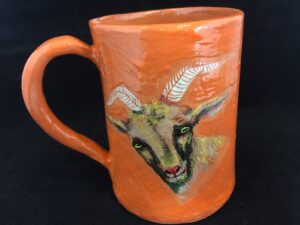 Girl goat mug- detail.