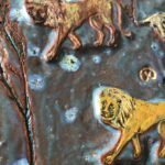 Lions tile detail.