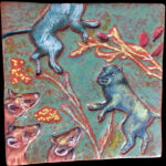 Blue creature with hyenas tile.